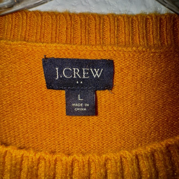 J.Crew Mens Crew Neck Pullover Sweater Sz.Large/Yellow-Gold/Lambs Wool Blend - Picture 2 of 5